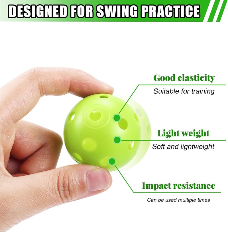 Bac-kitchen Plastic Golf Balls Practice Limited Flight Golf Training Ball Hollow Swing Practice Indoor Golf Balls with Mesh Drawstring Bag for Backyard Driving Range or Outdoor - Image 5